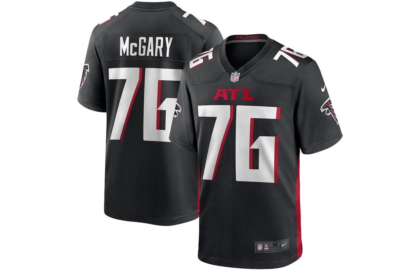Men Atlanta Falcons #76 Kaleb McGary Nike Black Game NFL Jersey